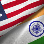 India and United States flags together realtions textile cloth fabric texture