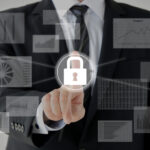 Business man and information security images