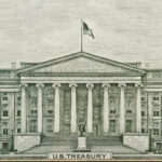 Banknote Drawing of US Treasury Department Washington DC