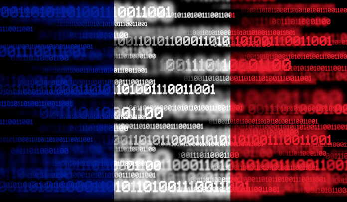 Modern technology concept. France French Flag
