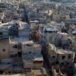 Destroyed Homs center, Syria during Syrian Civil War