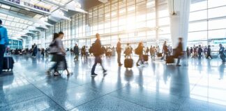 busy airport terminal