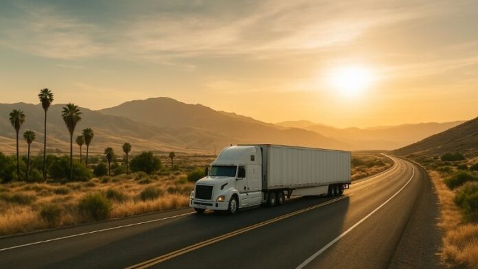 California road, 18 wheeler truck