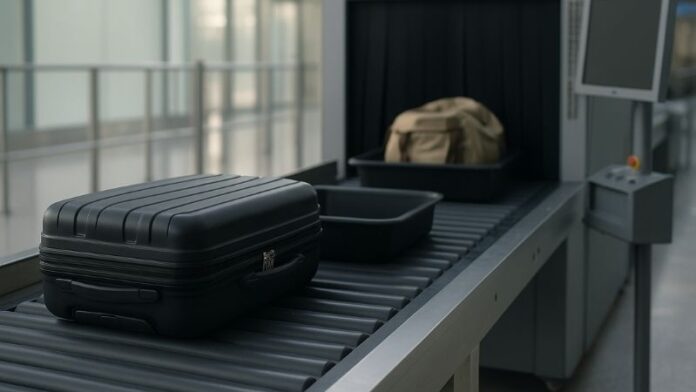 airport security screening, luggage