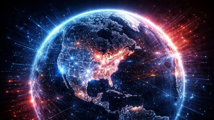 digital, cyber, globe, usa