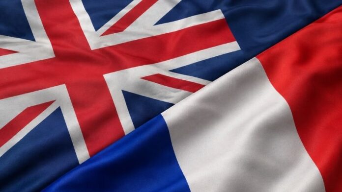UK, France, French flags