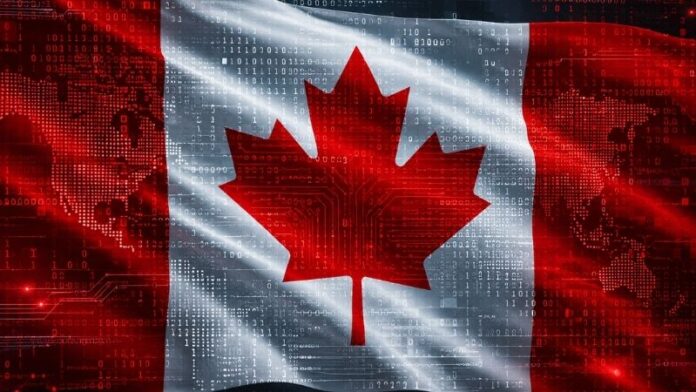 Canada, flag, digital, cyber