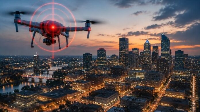 drone, city, UAV
